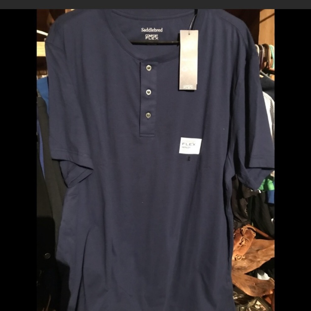 Saddlebred Comfort Flex Navy Shirt Large NWT